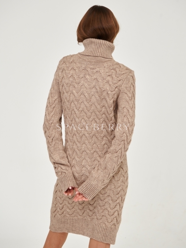 Женское теплое вечернее вязаное платье